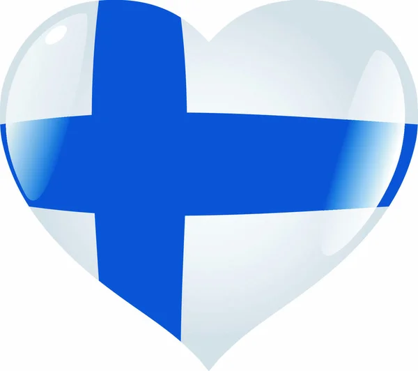 Corazón Colores Finlandia — Vector de stock