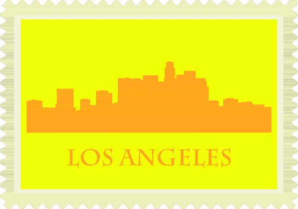 洛杉矶城市高楼大厦的天际线 — 图库矢量图片