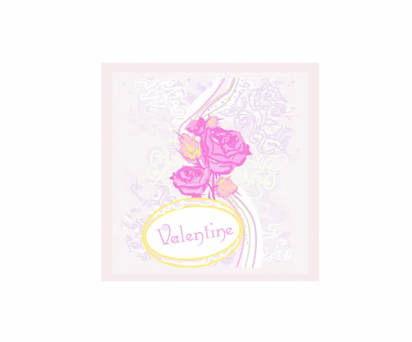 Tarjeta Invitación Flor Romántica — Vector de stock