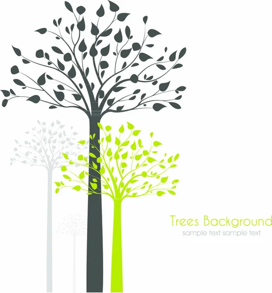 Trees Leaves White Background — Stock Vector