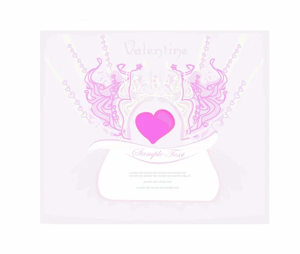 Vintage Romántico Con Invitación Corazón — Vector de stock