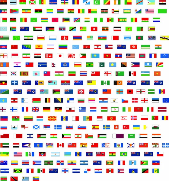 Banderas Todos Los Países Continentes — Vector de stock