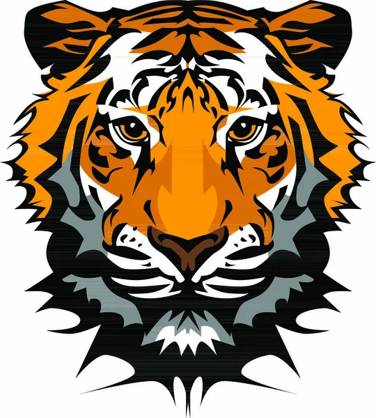 Kabala Vektor Kép Egy Bajszos Tigris Fejéről — Stock Vector