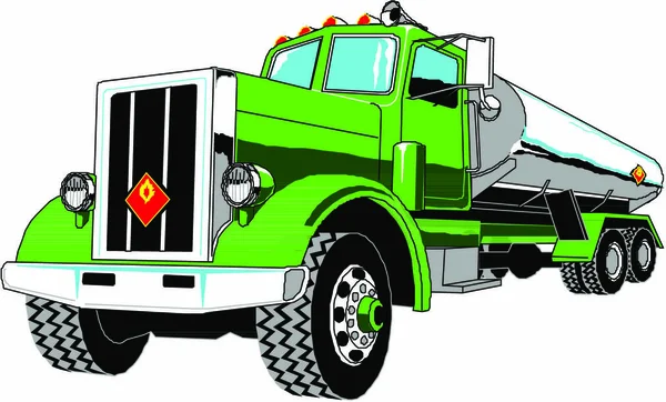 Ícone Plano Caminhão Combustível Ilustração Vetorial — Vetor de Stock