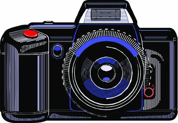 Επαγγελματική Slr Φωτογραφική Μηχανή Επίπεδη Εικονίδιο Διανυσματική Απεικόνιση — Διανυσματικό Αρχείο