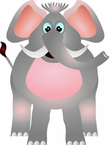 Elefante Aislado Sobre Fondo Blanco Ilustración — Vector de stock