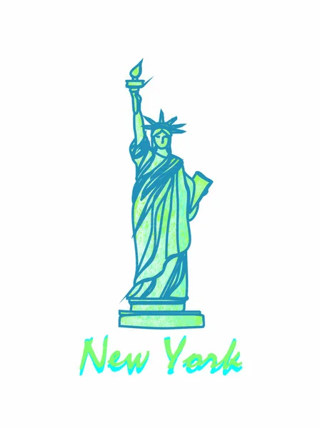 Vrijheidsbeeld Symbool Van New York City — Stockvector