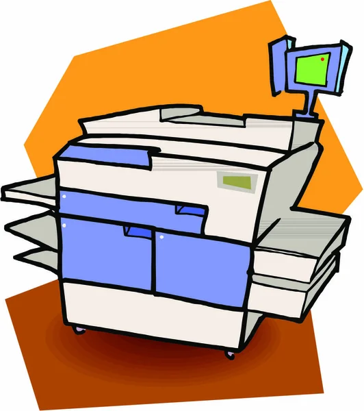 Inkjet Printer Icona Piatta Illustrazione Vettoriale — Vettoriale Stock