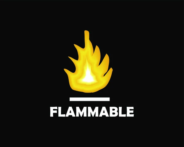 Illustration Flamme Icône Plate Inflammable Illustration Vectorielle — Image vectorielle