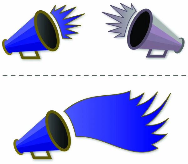Ilustración Vectorial Del Grito Megáfono Azul — Vector de stock