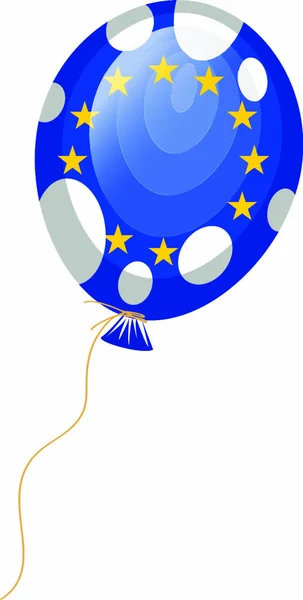 Illustration Vectorielle Drapeau Ballon Union Européenne — Image vectorielle