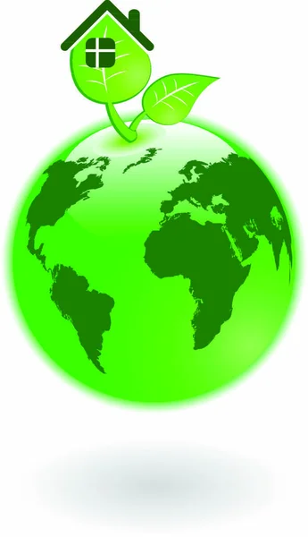 Monde Vert Vecteur — Image vectorielle