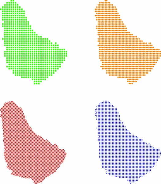 Mapa Obrazových Bodů Vektoru Barbadosu — Stockový vektor