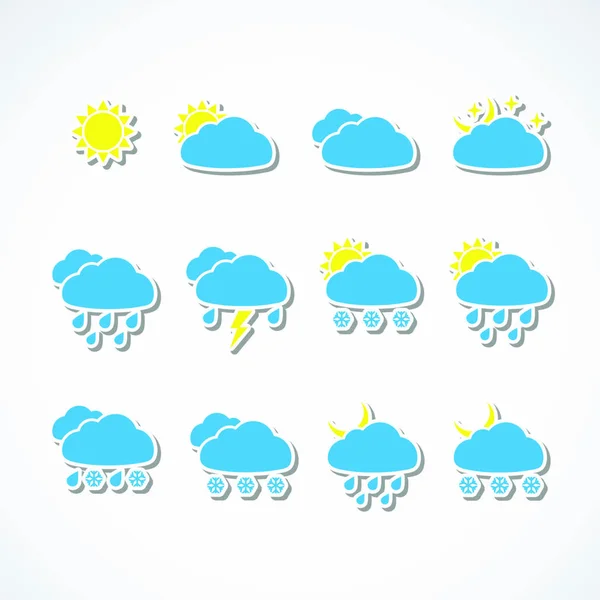 Conjunto Iconos Web Weather Ilustración Vectorial — Archivo Imágenes Vectoriales