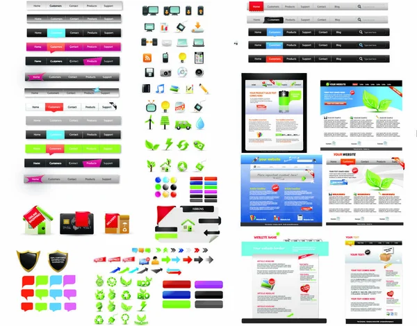 Vector Con Conjunto Elementos Diseño Del Sitio Web — Archivo Imágenes Vectoriales
