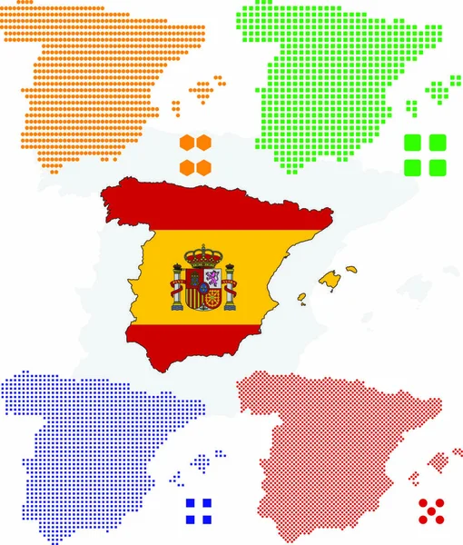 Vektorová Ilustrační Mapa Španělska — Stockový vektor
