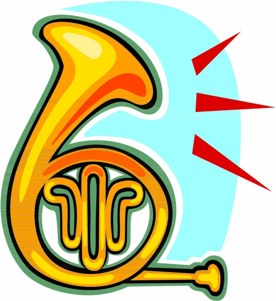 Γαλλική Horn Σύμβολο Γραφική Απεικόνιση — Διανυσματικό Αρχείο