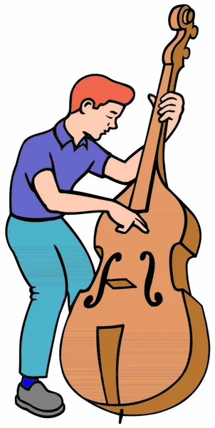 具有大提琴符号图解的音乐家 — 图库矢量图片