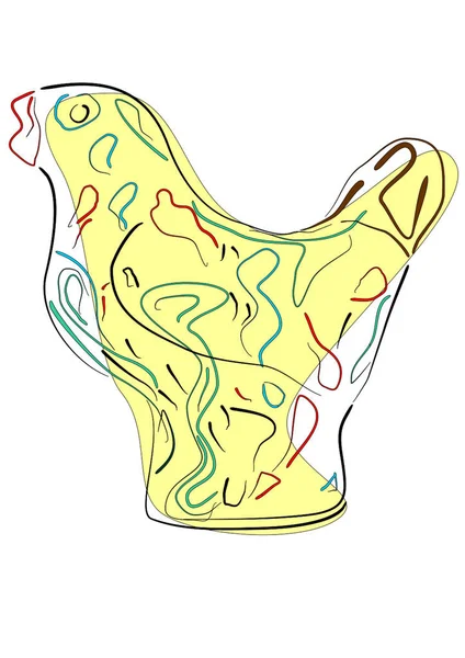 Juguete Para Niños Pequeños Silbatos Ucranianos Arcilla Forma Pájaro — Vector de stock