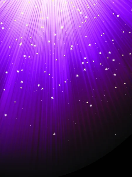 雪花和星落在紫色的光芒上 包括Eps 8矢量文件 — 图库矢量图片