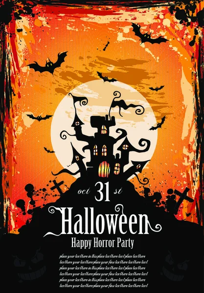 Sugestywny Hallowen Party Flyer Imprezę Rozrywkową — Wektor stockowy