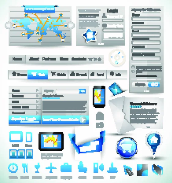 高级模板和Web内容主集合 直方图 信息图形 图标和许多相关的设计元素 — 图库矢量图片