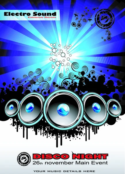 Grande Evento Musical Disco Night Template — Vetor de Stock