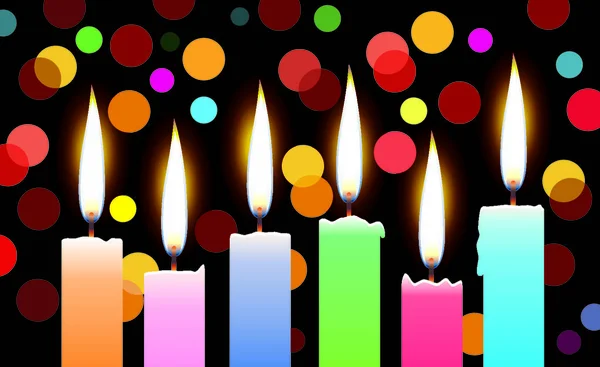 Vektor Kerzen Mit Lichtern — Stockvektor