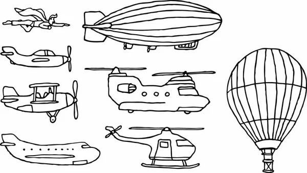 Flying Air Vehicle Set — 스톡 벡터