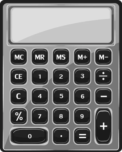Calculadora Vectorial Blanco Negro Sobre Fondo Blanco — Vector de stock