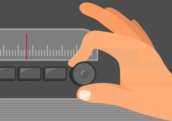 Old Radio Tuning Sign Graphic Illustration — Stock Vector