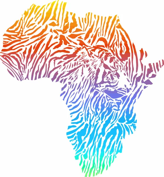 Illustration Vectorielle Afrique Abstraite Comme Peau Tigre — Image vectorielle