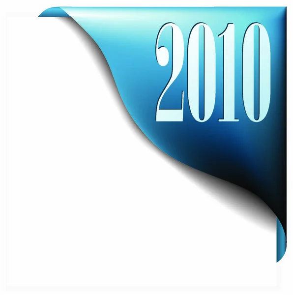 Hoek Met 2010 Ontwerp Voor Kerstkaart 2010 — Stockvector