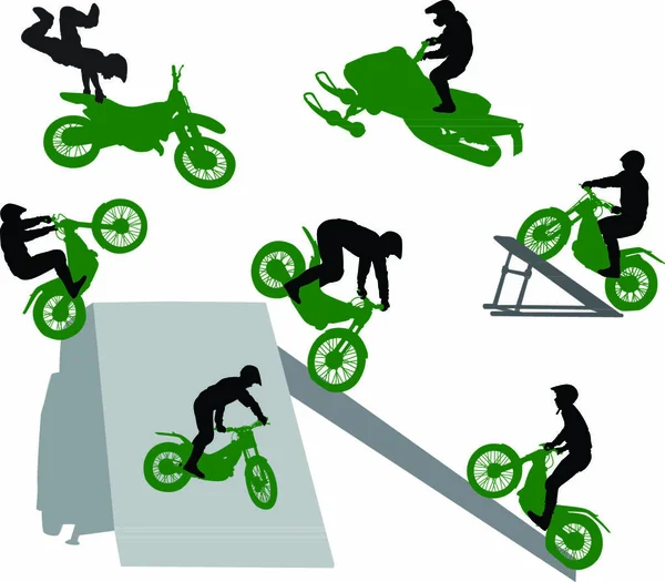 Stuntshow Een Motorfiets — Stockvector