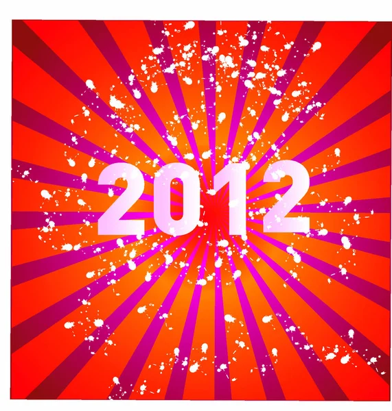 Feliz Año Nuevo 2012 Vector Ilustración Postal — Vector de stock