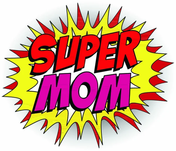 Wektor Szczęśliwego Dnia Matki Super Hero Mama — Wektor stockowy