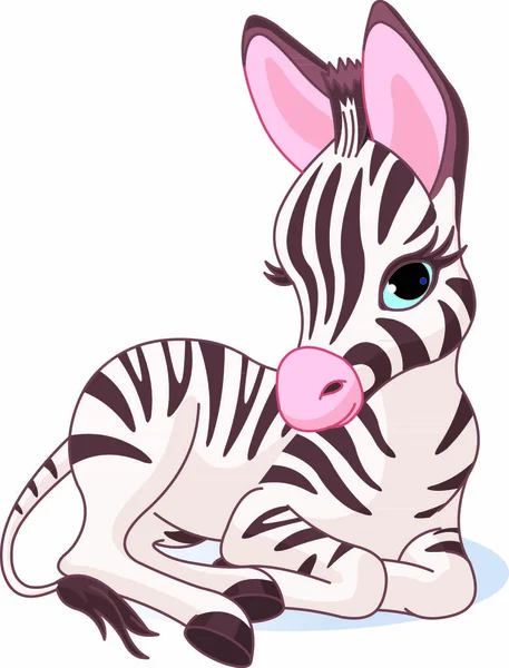 Illustration Cute Zebra Foal — Stock Vector