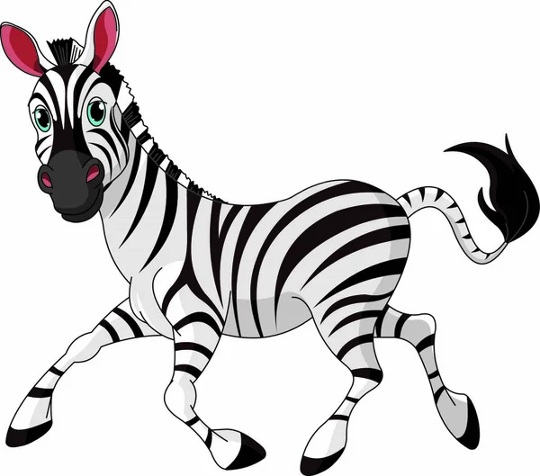 Ilustración Funny Running Zebra — Vector de stock