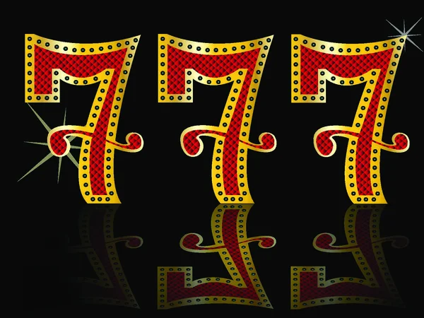 777 Casino Slot Design Lucky Seven Slot Machine Fuente — Archivo Imágenes Vectoriales