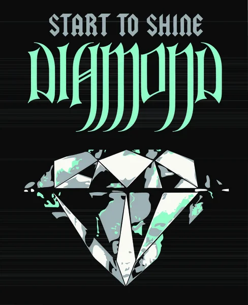 다이아몬드 포스터 그래픽 일러스트 — 스톡 벡터