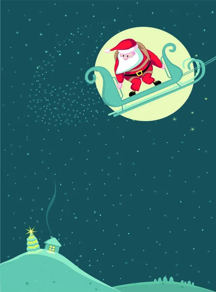 Santa Trineo Antes Saltar Paracaídas Vector Separado Capas — Vector de stock