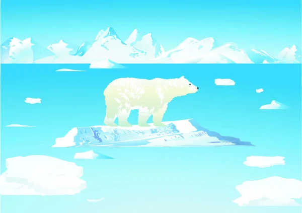 Polar Bears Icebergs — Stock Vector