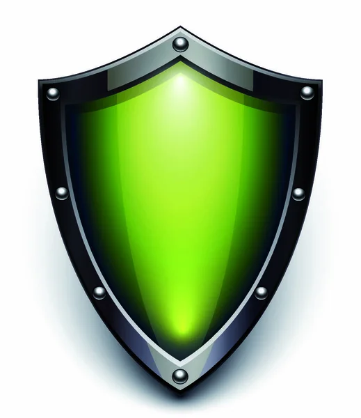 Green Security Shield Sign Graphic Illustration — Stock Vector