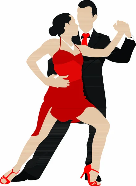Couples Dancing Tango — Stock Vector