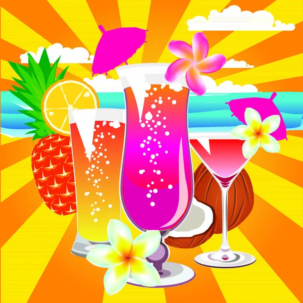 Cocktails Signe Illustration Graphique — Image vectorielle