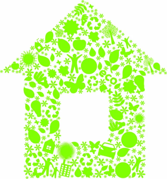 Eco House Isolé Sur Fond Blanc Illustration Vectorielle — Image vectorielle