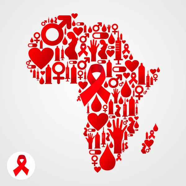Africa map silhouette made with AIDS icons set. Vector file available — Stock Illustration Africa Map Silhouette Made Aids Icons Set Vector File Available Royalty Free Stock Illustrations