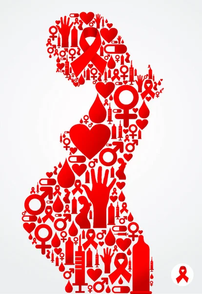 Pregnant woman symbol made with AIDS icons set. Vector file available — Stock Illustration Pregnant Woman Symbol Made Aids Icons Set Vector File Available Vector Graphics
