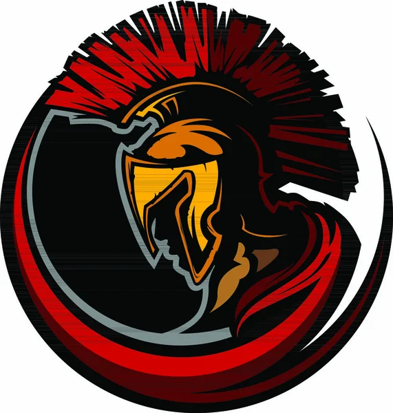 Γραφική Τρωική Spartan Vector Mascot Headdress — Διανυσματικό Αρχείο