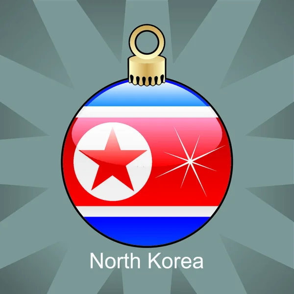Полностью Редактируемая Векторная Иллюстрация Изолированного Флага Северной Кореи Форме Рождественской — стоковый вектор